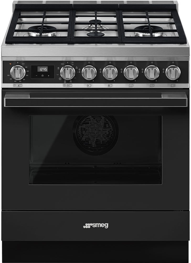 SMEG - Cocina independiente de combustible dual Portofino 76cm/30" - Negro mate image 1