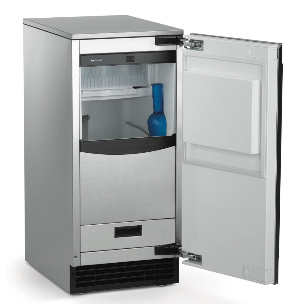 SCOTSMAN - 15" Brilliance ice machine 30 lbs/day. Stainless Steel cabinet, unfinished front - gravity drain
