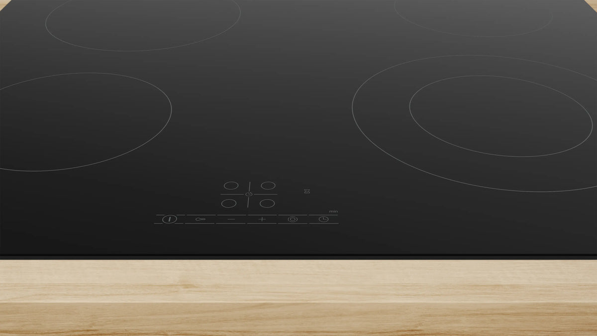 BOSCH - 60cm Electric Ceramic Cooktop, Series 4, Touch Control, Black, 220-240V/50-60Hz