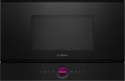 BOSCH - 60cm Microondas, Empotrable, 38cm de altura, Bisagra Izquierda, Control por Aro Digital y Display TFT, Serie 8, Negro