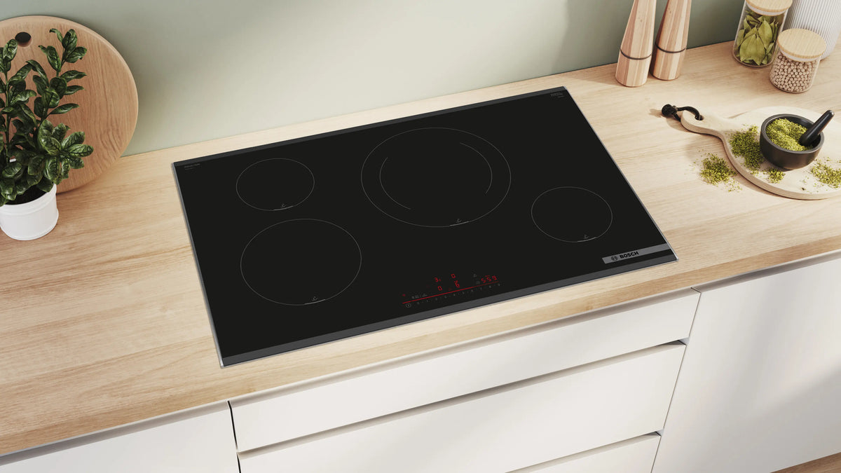 BOSCH - 80cm Induction Ceramic Cooktop, Series 6, Black - 220-240V-50/60Hz
