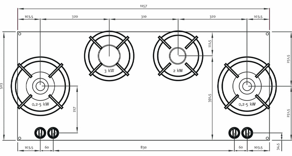 PITT - Cooking Systems DRUM 48, 4 Burners,