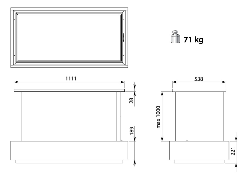 FALMEC - Cooker Hood Levante Is.120 Graphite 220-240V ~ 50-60Hz 600 M3/H With Filter Pack