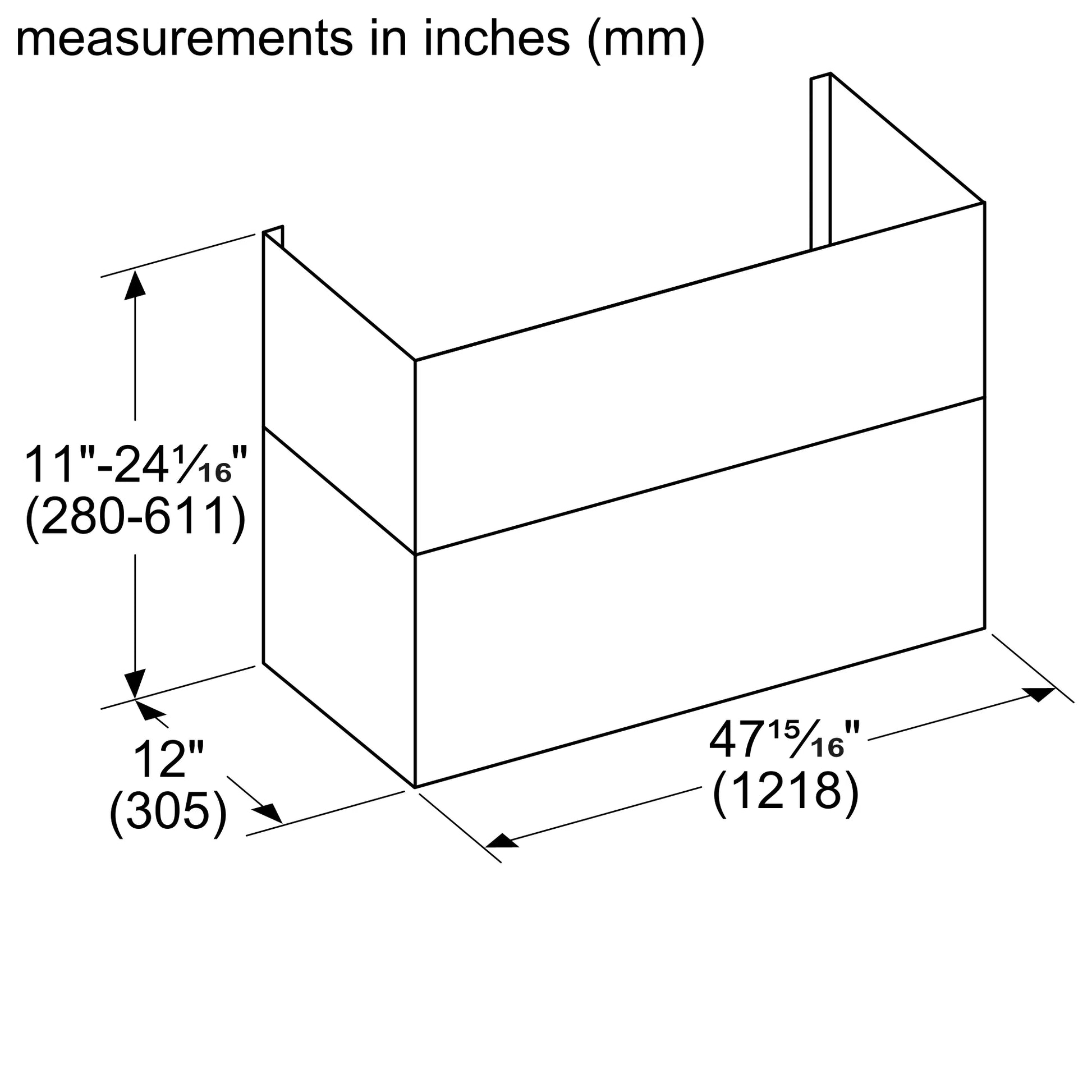 THERMADOR - Cubierta Telescópica para Conducto de 8' a 9' - 48" de Ancho image 1