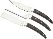 LEGNOART - Juego de 3 Cuchillos para Queso con Mango de Madera Oscura
