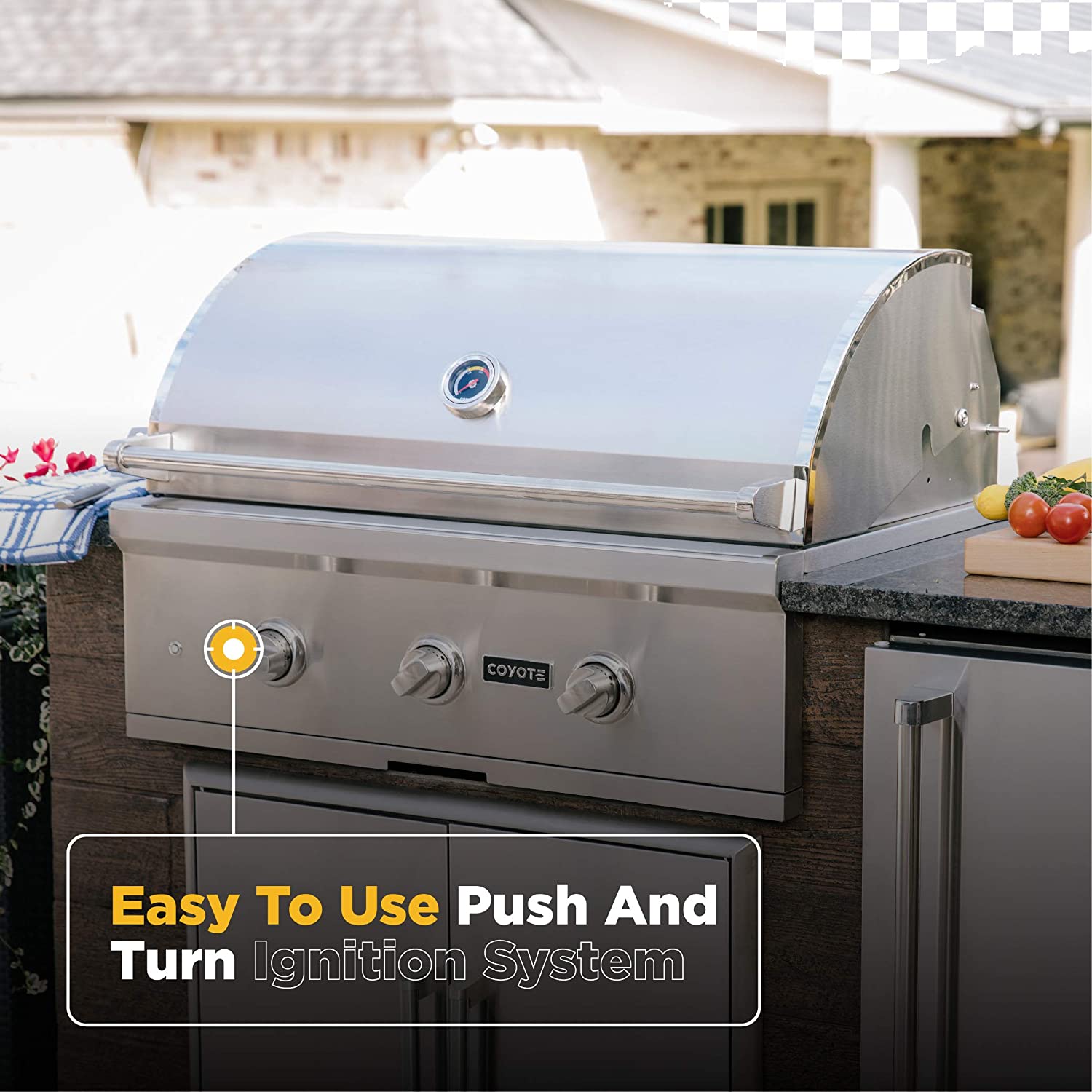 COYOTE - Parrilla de gas empotrada serie C, LP, acero inoxidable, 34" image 3