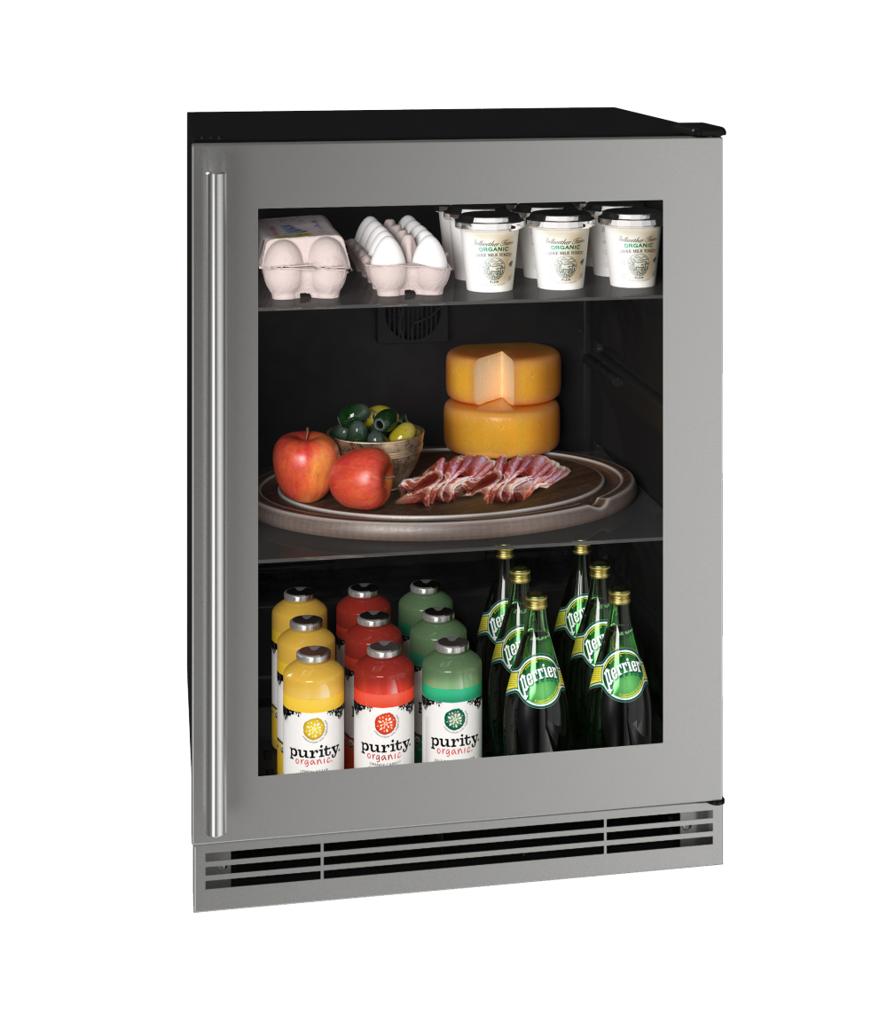U-LINE - Refrigerador con Puerta de Vidrio de 24" Marco de Acero Inoxidable image 0