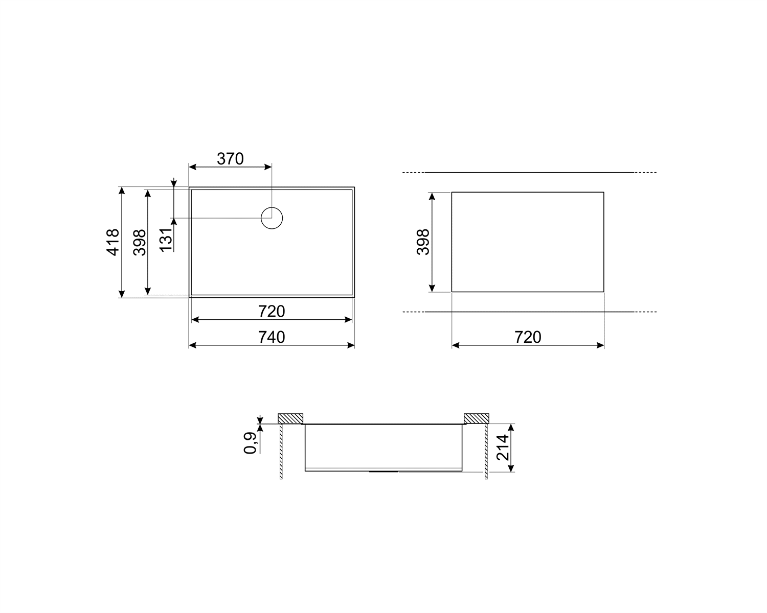 SMEG - Fregadero Quadra de 72 cm - Acero Inoxidable image 3