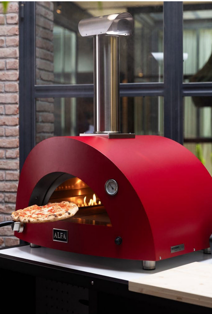 ALFA - Forni Moderno 5 Pizze Antique Red Gas Fired Countertop Pizza Ovens