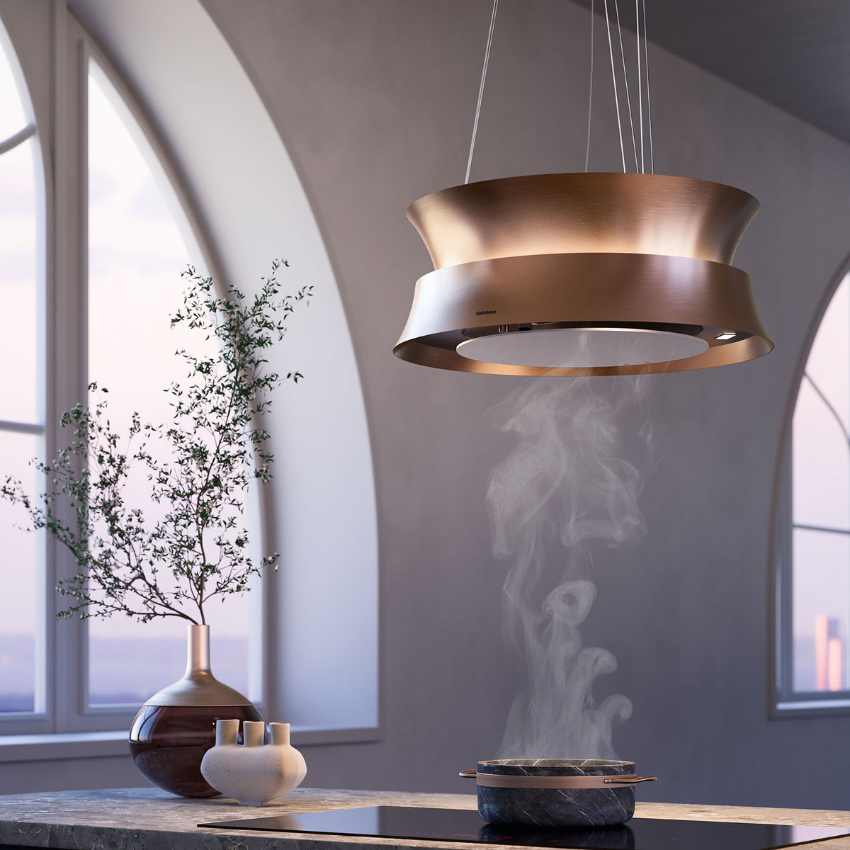 FALMEC - COOKER HOOD DAMA IS.60 GUNMETAL 220-240V ~ 50-60Hz 600 m3/h WITH FILTER FALMEC PACK