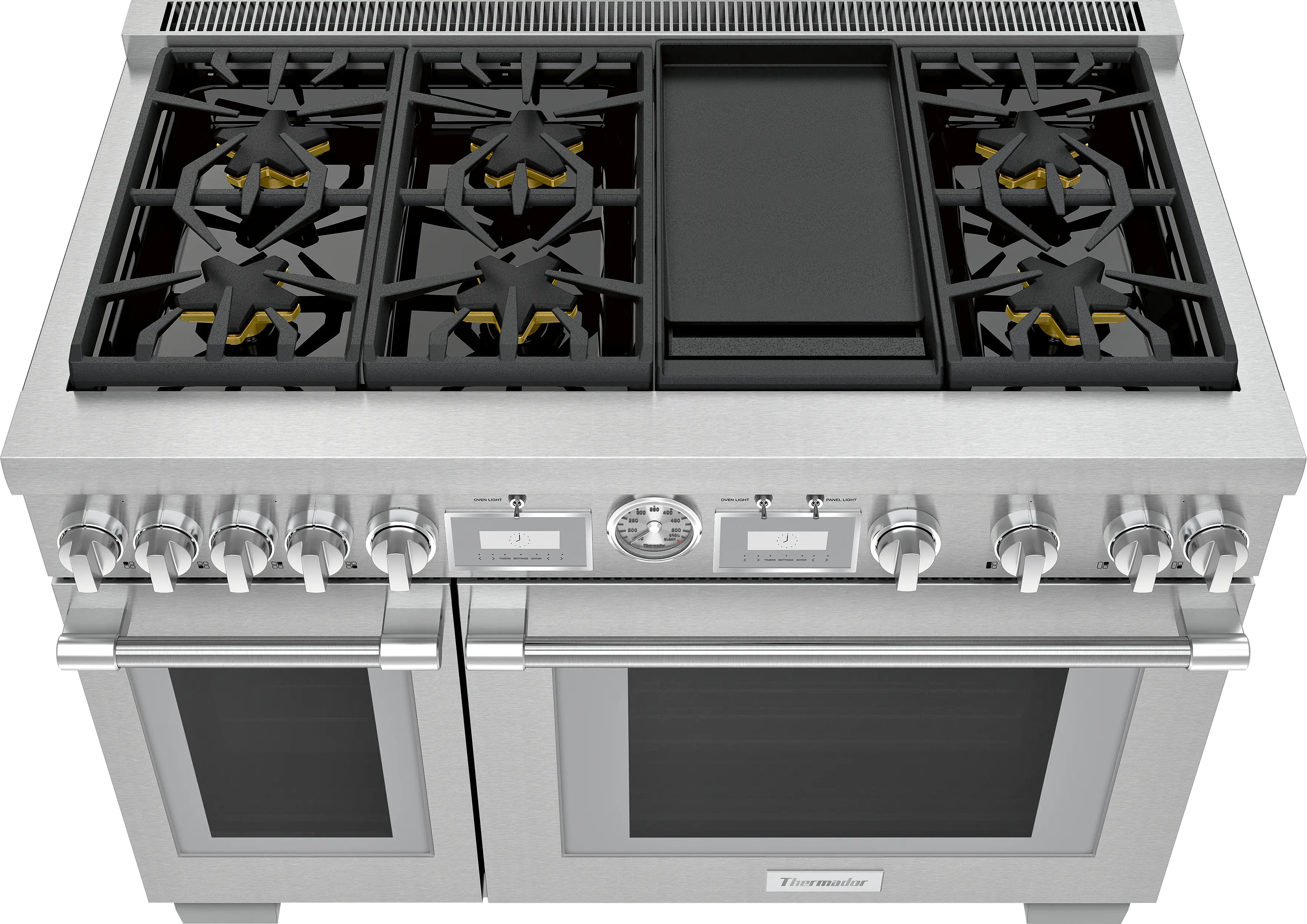 THERMADOR - 48" Estufa Profesional de 6 quemadores con plancha antiadherente y doble horno