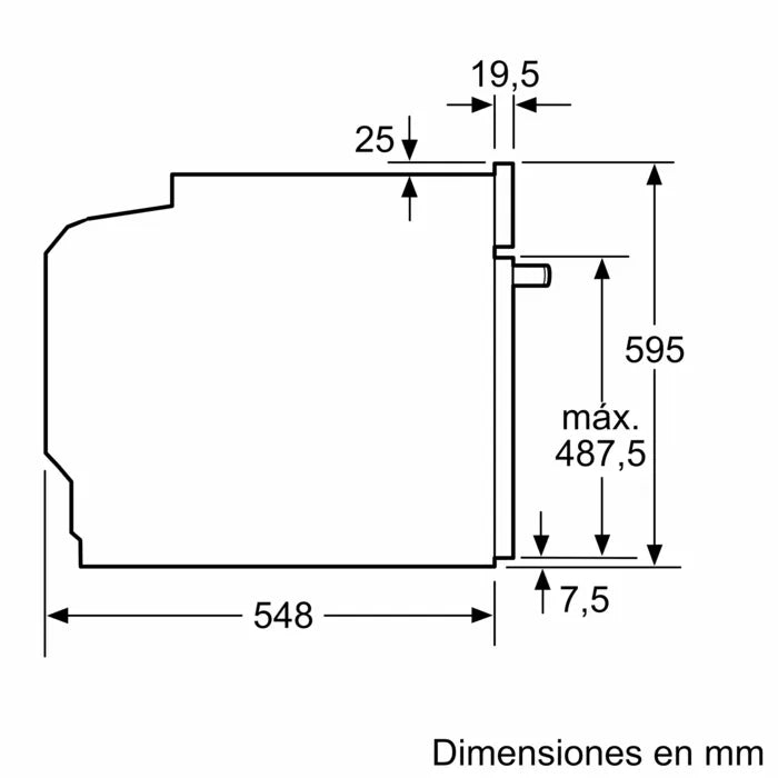 Horno de Pared Multifunción 24' Serie 2 S/S c/Vidrio Negro - 220-240V 50/60Hz