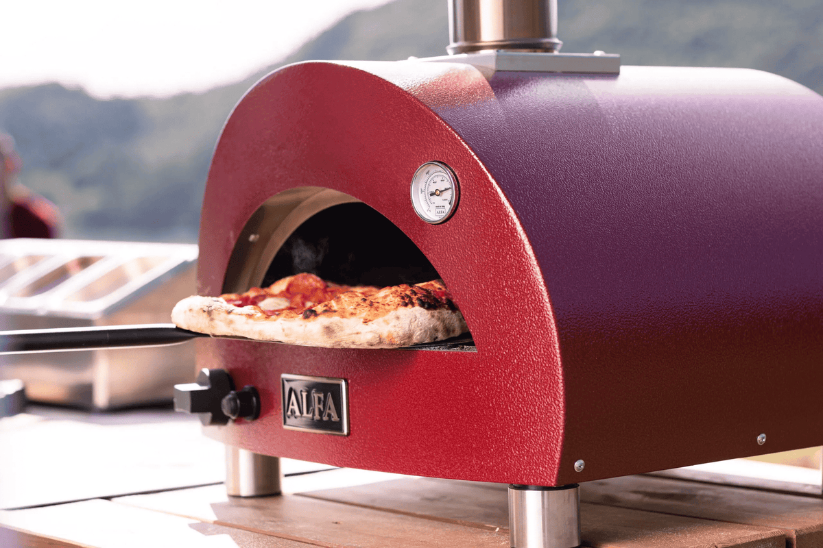 ALFA - Forni Moderno 5 Pizze Antique Red Gas Fired Countertop Pizza Ovens