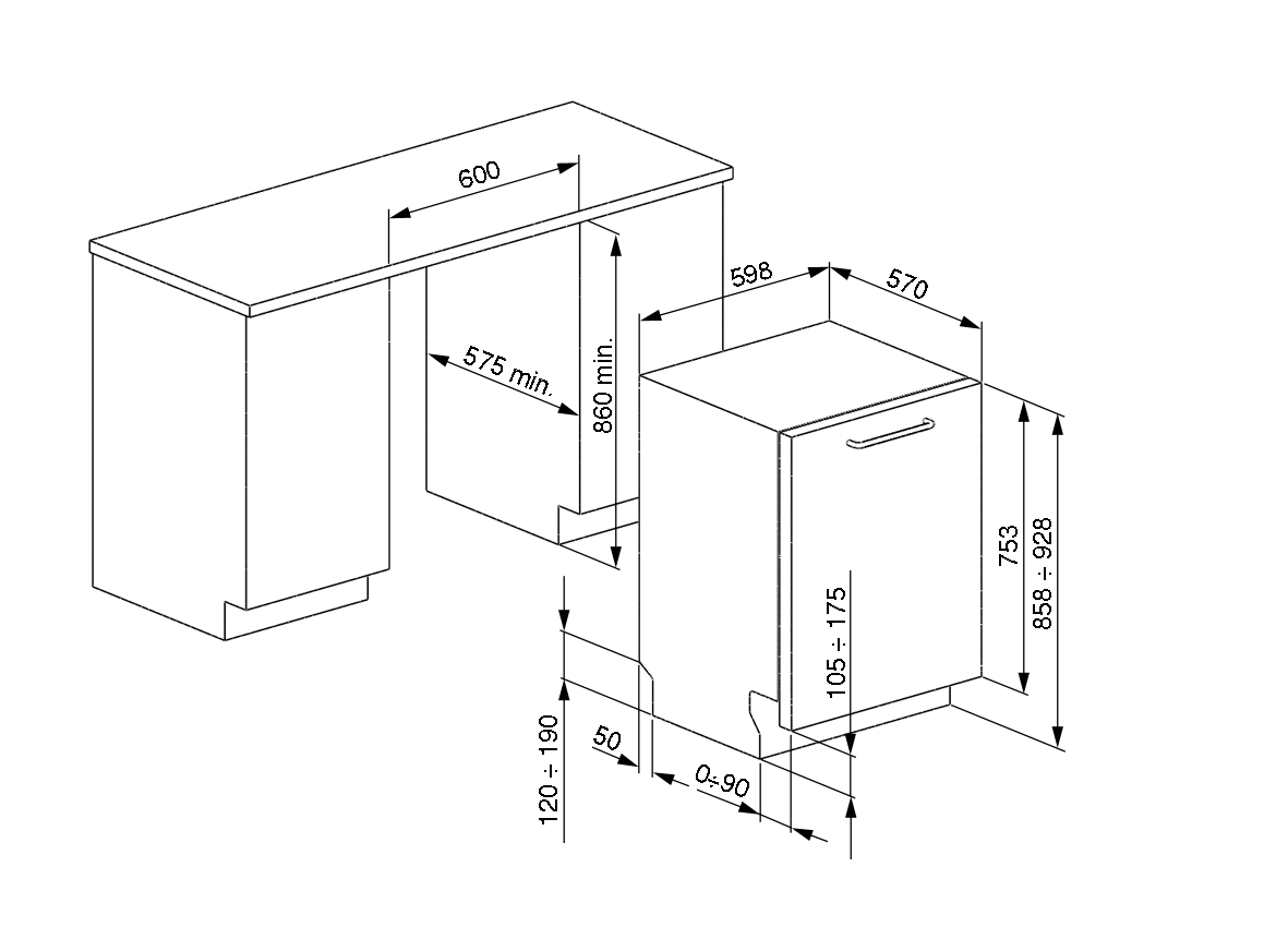 SMEG - Lavavajillas Totalmente Integrado, Acero Inoxidable - 24" image 1