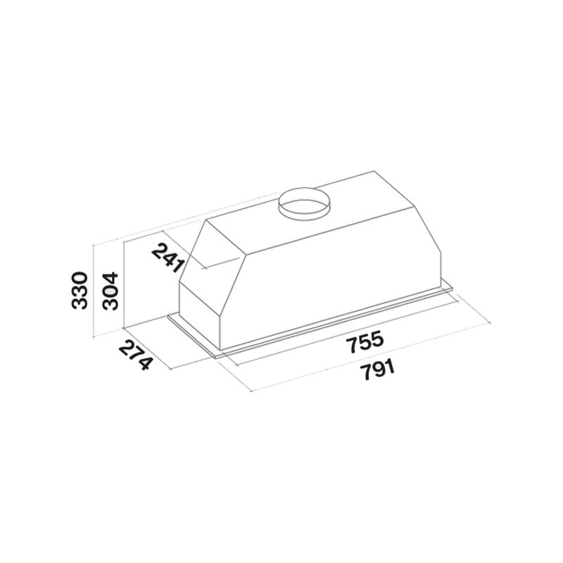 FALMEC - 80cm Hood Gruppo Incasso Pro Plus Eu Stainless Steel 220-240V ~ 50-60Hz, 1000 M3/H