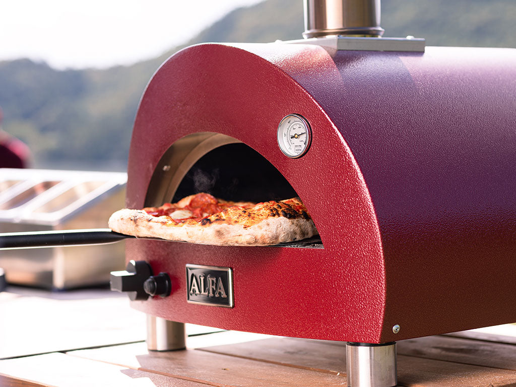 ALFA - Moderno 1 Pizza Oven - Gas LP or Hybrid (Hybrid Kit Sold Separately) - Arntique Red